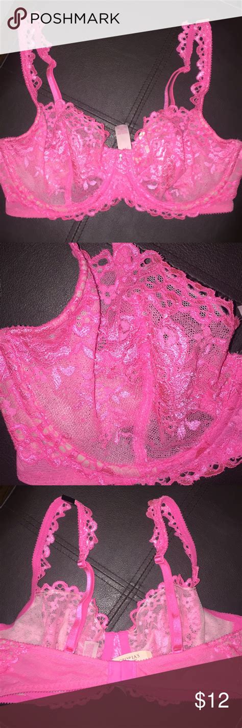 Nwt Vs Unlined Pink Lace Demi Bra Demi Bra Bra Pink Lace