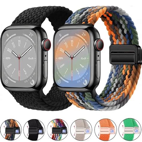 Pulseira De Nylon Para Apple Watch Pulseira Magn Tica Ajust Vel Respir