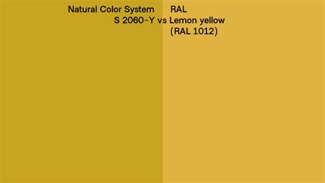 Natural Color System S 2060 Y Vs RAL Lemon Yellow RAL 1012 Side By