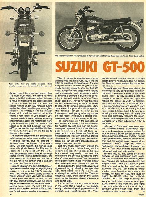 Información Detallada De 1977 Suzuki Gt 500 Fotos Y Especificaciones