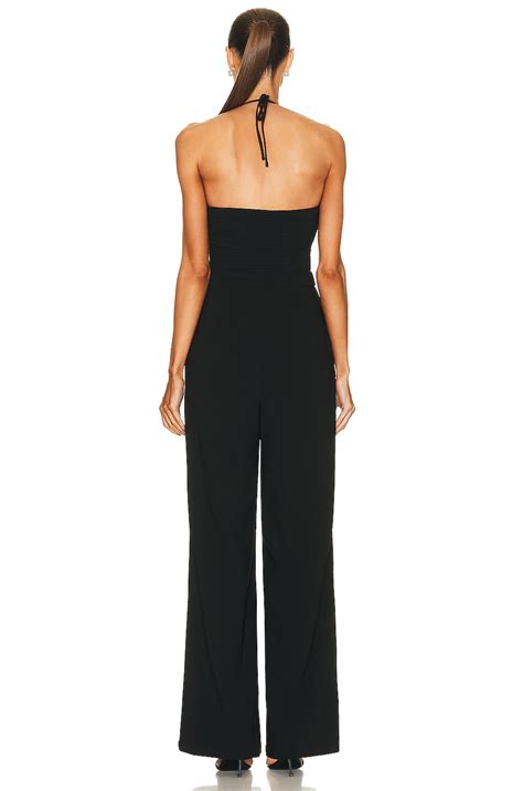 Simkhai Gala Plisse Cut Out Jumpsuit In Black Fwrd