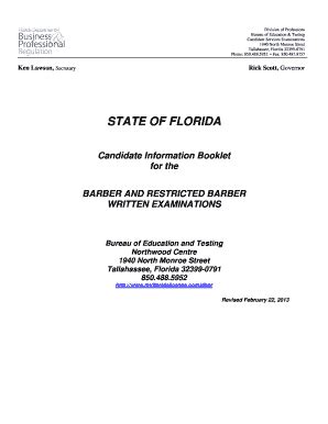 Fillable Online State Of Florida Candidate Information Booklet For The