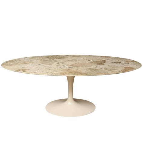 Large Eero Saarinen Tulip Dining Table With Original Custom Stone Top