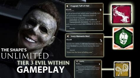 The Shape Michael Myers Unlimited Evil Within Tier 3 Gameplay Dead By Daylight Mobile Youtube