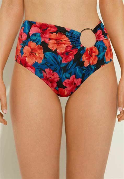 Tezenis Hawaiian Sunset High Waist Bikini Bottoms Tropical Flower Printblue Zalandoie