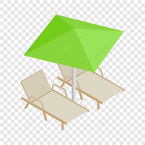 Deckchair Vector Art PNG Deckchair And Parasol Isometric Icon