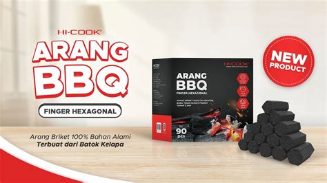 Hi Cook Arang BBQ Finger Hexagonal Arang Briket Batok Kelapa Arang