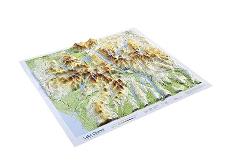 Lake District Raised Relief Map Unframed Raised Relief Maps Series