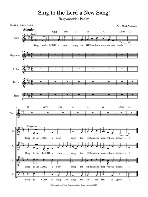 Sing to the Lord a New Song! SATB arrangement | PDF | Musical Compositions | Music Performance