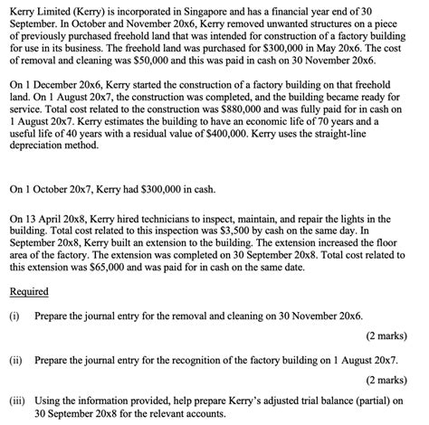 solved kerry limited kerry  incorporated  singapore cheggcom