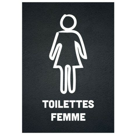 Sticker Autocollant Toilettes Femme Format A Fond Noir