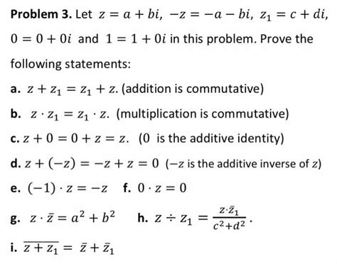 Solved Problem 3 Let Z A Bi Z A Bi Z1 C Di