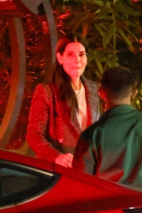SANDRA BULLOCK Leaves San Vicente Bungalow in West Hollywood 01/11/2024