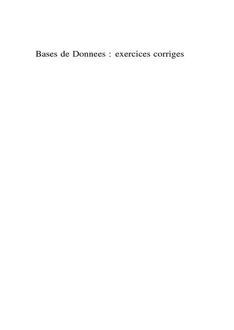 Solution Bases De Donnes Sql Exercices Corriges Studypool