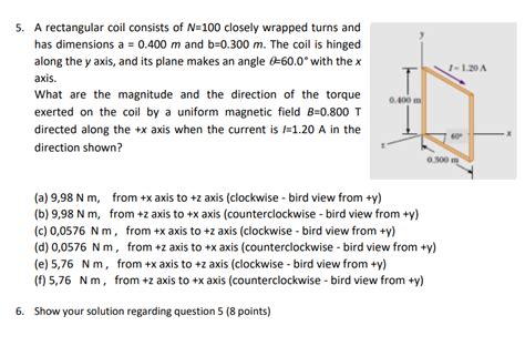 Solved A Rectangular Coil Consists Of N Closely Chegg