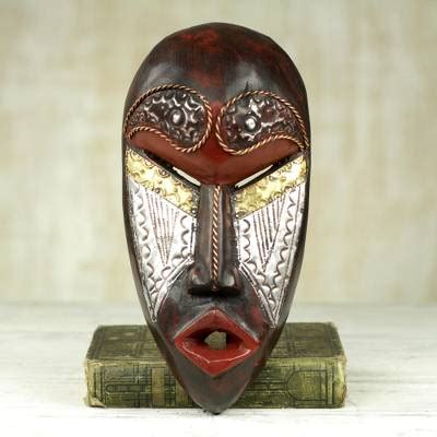 UNICEF Market Hand Carved African Sese Wood Mask From Ghana Fear Him