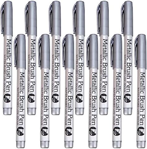 Amazon Pcs Metallic Brush Craftwork Pen Metallic Marker Pens