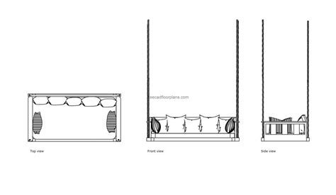 Porch Swing Bed Twin Size Gratis CAD Ritningar