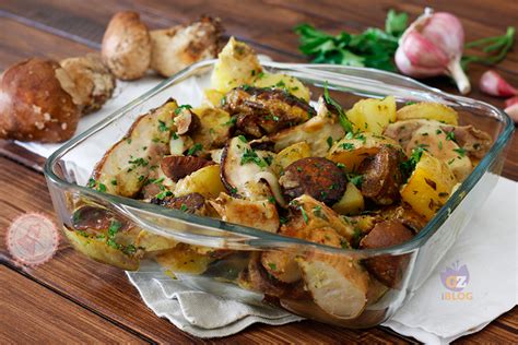 FUNGHI E PATATE AL FORNO Ricetta Contorno Facile