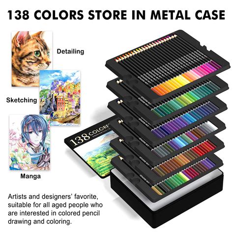 Buy 138 Colours Professional Colouring Pencils Shuttle Art Soft Core