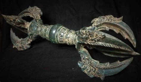 Vajra Dorje Thunderbolt 17 Bronze Brass Statue God Etsy Vajra