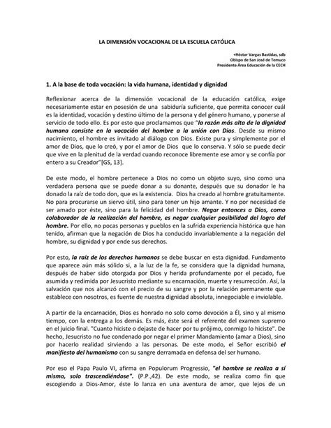 PDF LA DIMENSIÓN VOCACIONAL DE LA ESCUELA CATÓLICAeducacioncatolica