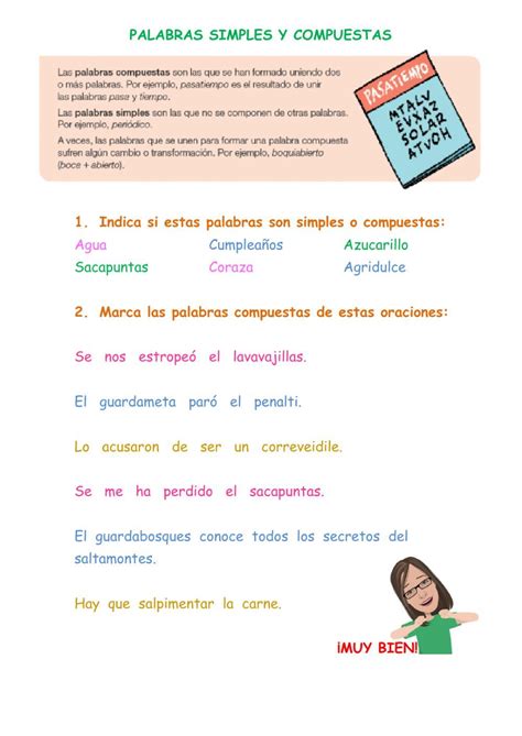 Palabras Simples Y Compuestas Online Worksheet Artofit