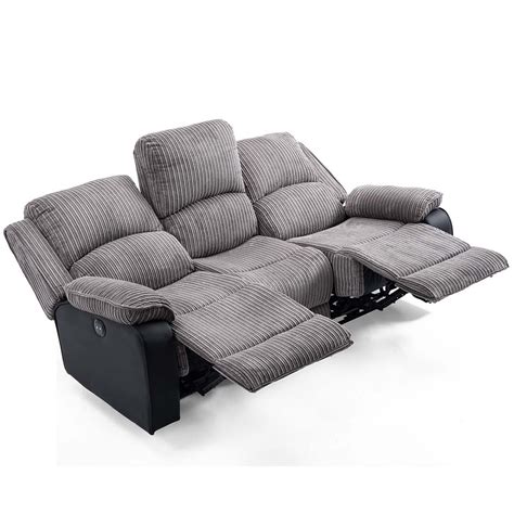 Postana Electric High Back Jumbo Cord Fabric Recliner Seater Sofa