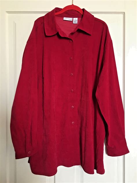 3x Croft And Barrow Womans Button Down Peachskin Top 3x Brand New Red