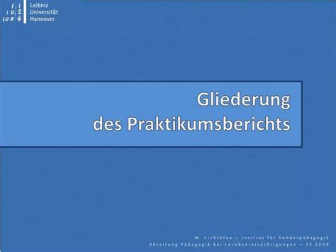 PPT Gliederung Des Praktikumsberichts PowerPoint Presentation Free