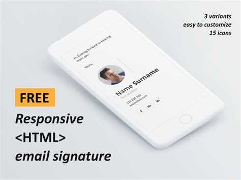 FREE responsive HTML email signature by Andrej designSats on Dribbble