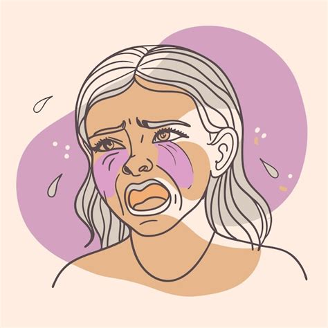 Un Dibujo De Una Mujer Con Una Cara Triste Y La Palabra Triste