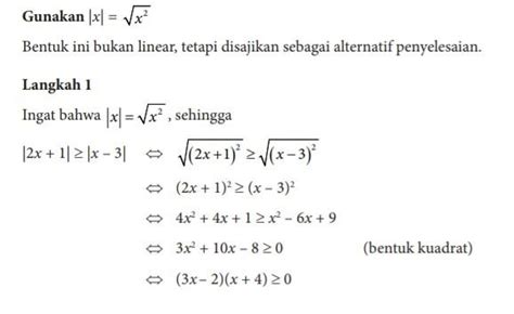 Persamaan Dan Pertidaksamaan Nilai Mutlak Linear Satu Variabel