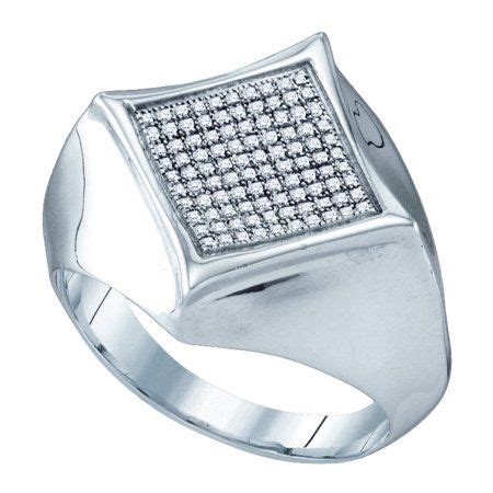 Sterling Silver Mens Round Diamond Concave Cluster Ring 1 3 Cttw