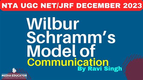 Wilbur Schramm S Model Ll Communication Model Ll NTA UGC NET JRF Ll