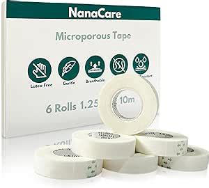 NanaCare Microporous Surgical Tape 1 25cm X 10 M 6 Rolls Micropore