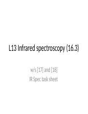 L Infrared Spectroscopy Pptx L Infrared Spectroscopy W S