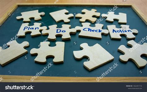 Wooden Jigsaw Puzzle Text Plandocheckaction Pdca Stock Photo 1362491714