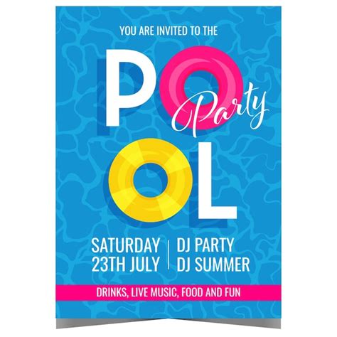 Premium Vector Pool Party Poster Or Banner Or Invitation Leaflet With