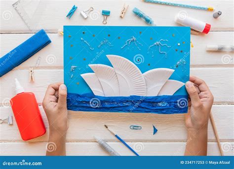 Application For Kids Australia Card With Sydney Opera House From Paper