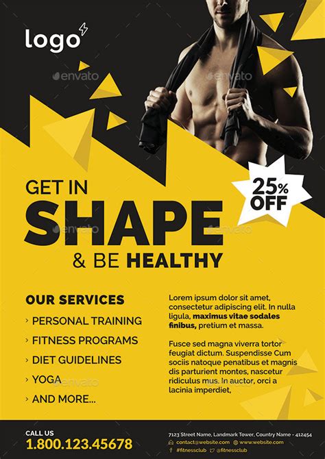 Fitness Gym Flyer Template Print Templates Graphicriver