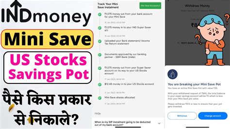 How To Withdraw Money Mini Save Us Stocks Savings Pot In Indmoney App