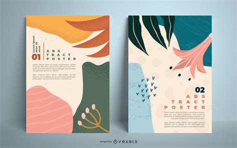 Abstract Organic Poster Template Set Vector Download