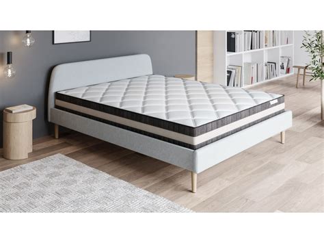 Ensemble Matelas Ressorts X Spring Luxe Lit Gris Clair