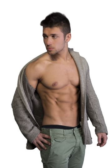 Torso Musculoso De Un Joven Encantador Con Una Chaqueta Abierta Png