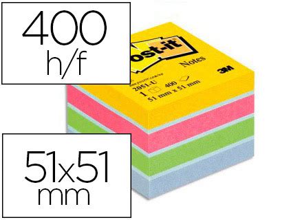 Hyperburo M Con Bloc Notes Post It Mini X Mm F Coloris Fluo