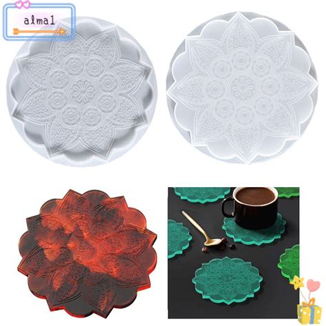 ALMA Home Decor Silicone Mold DIY Mandala Coaster Resin Molds Craft