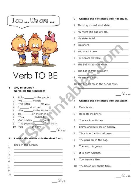 Verb To BE ESL Worksheet By Alenka