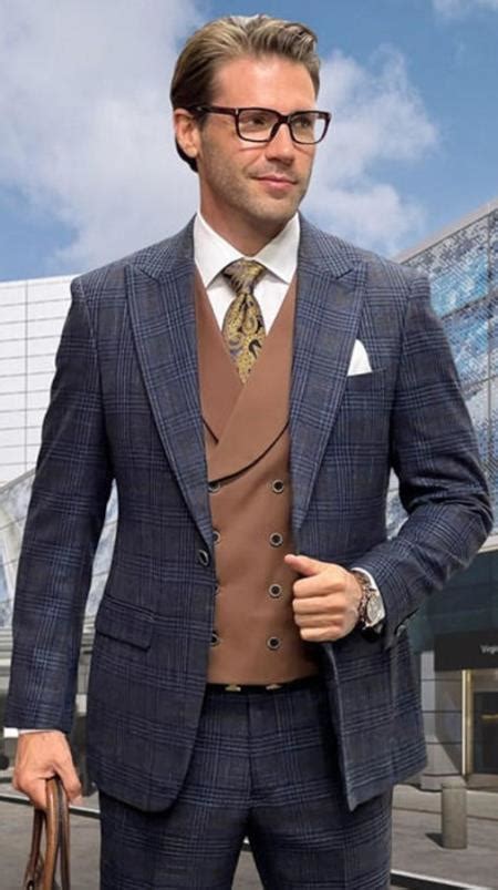 Midnight Plaid Vested Suits Statement Brand Vested Sui