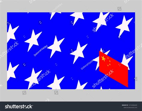 Usa Versus China Chinese Flag American เวกเตอร์สต็อก ปลอดค่าลิขสิทธิ์ 1414260203 Shutterstock